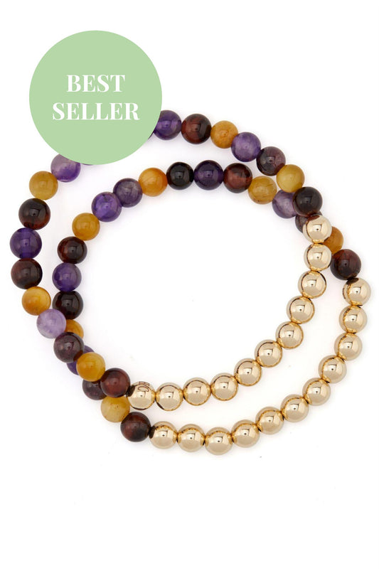 N 19 ANXIETY FREE Healer's Bracelets Women's (Set of 2)