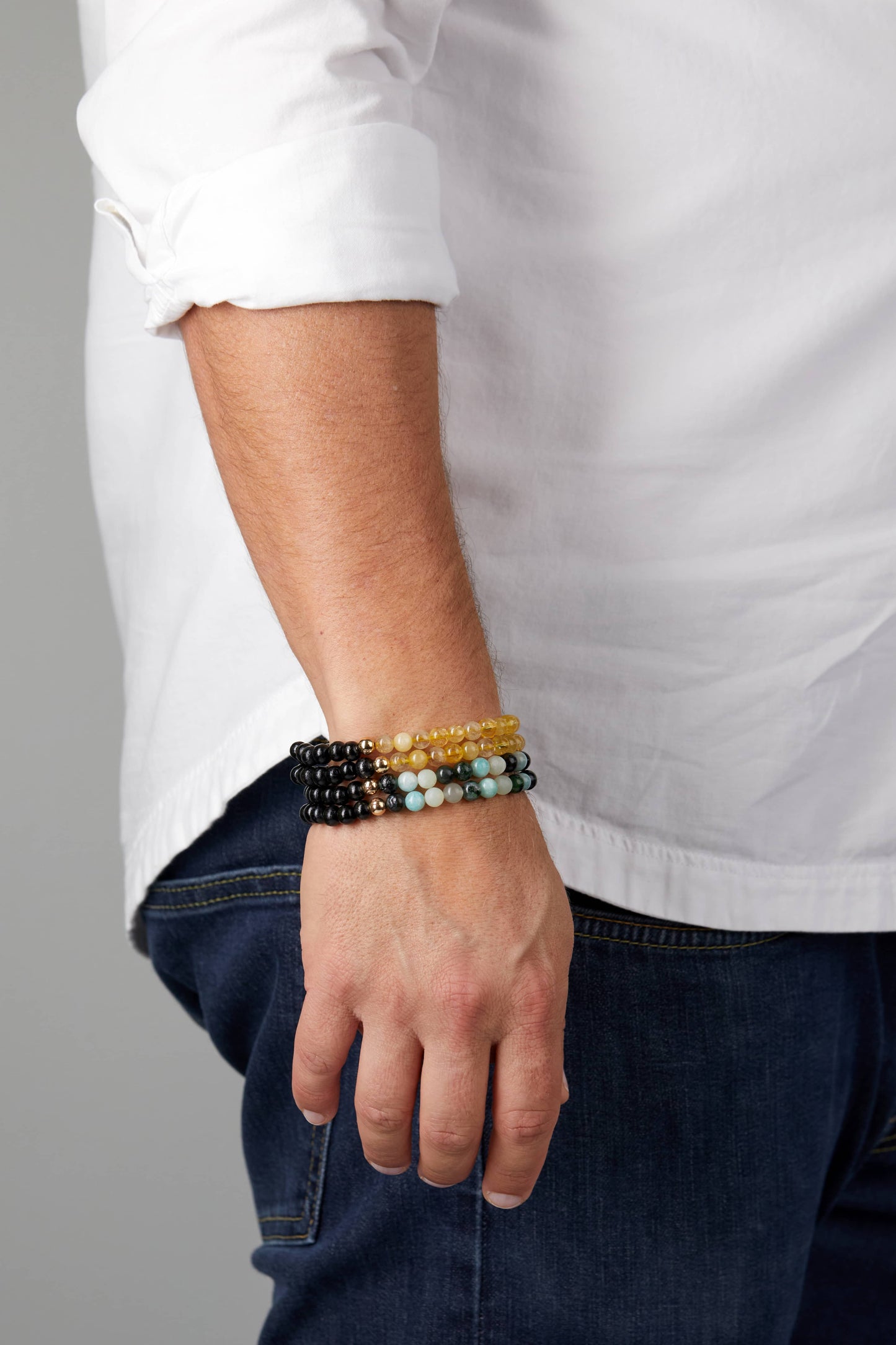 N 6 HAPPINESS/EASE Healer's Bracelets Men's (Set of 2)