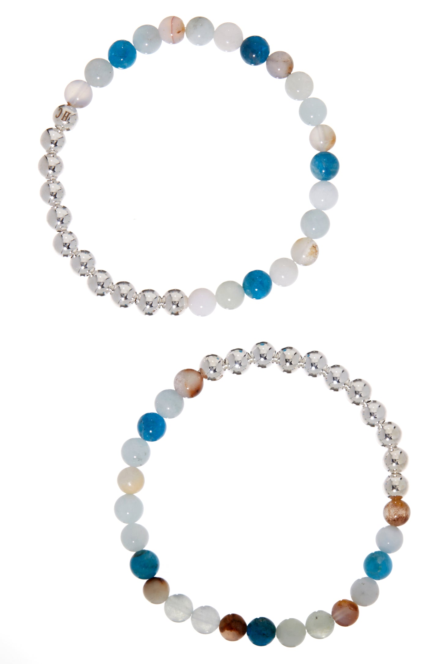N 13 BOSS / CONFIDENCE Healer's Bracelets Women's (Set of 2) Silver