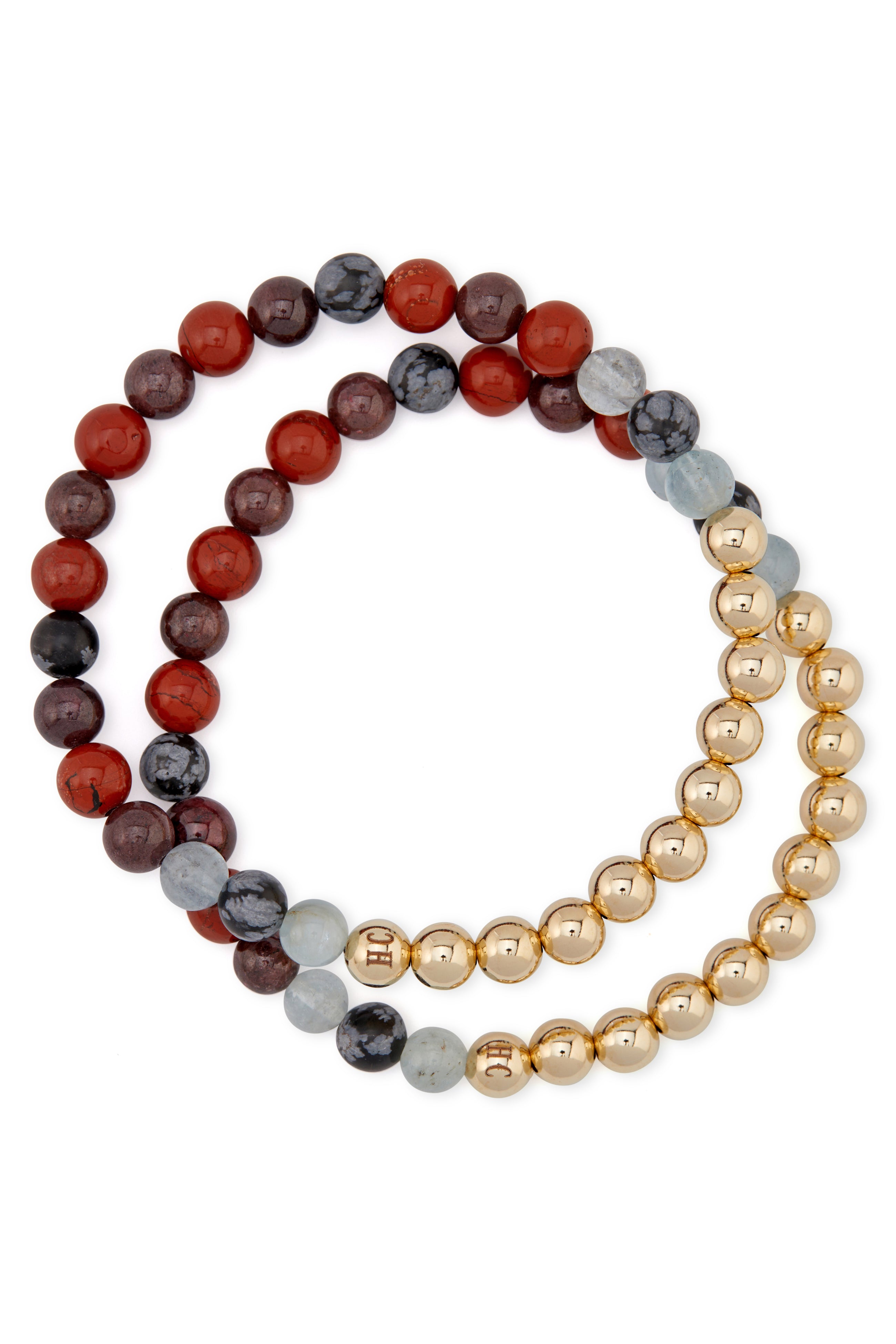 Lava 7 Chakra Natural Stone Hamsa Bracelet with MagSnap FOR MEN by MESMERIZE